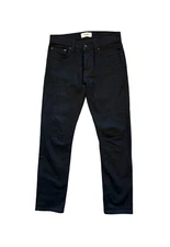 Baldwin Kansas City 76 Slim Black Selvedge Denim Jeans Men's Size 28 Button Fly