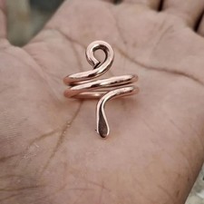 Handmade Pure 100 Copper Wrap Ring, Healing Ring, Adjustable Women Ring