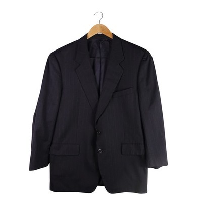 Corneliani Mark Shale Mens Navy Pinstripe Super 110s Wool Blazer Jacket 52 8 R