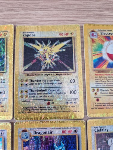 Pokémon Base Set Prism Holo Sticker Card Bundle -15 Cards- Mewtwo, Zapdos & more - Picture 4 of 17