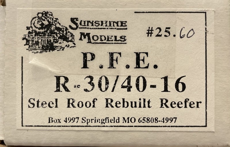 RARE HO Resin Sunshine PFE Pacific Fruit Express UP SP R-40-16 Reefer Kit