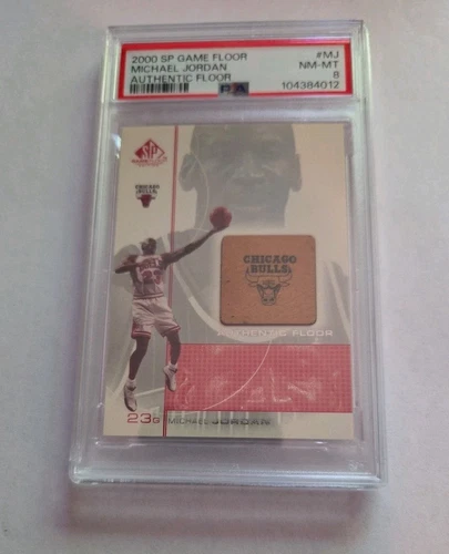 2000-01 SP Game Floor Michael Jordan Authentic Floor Piece Relic #MJ PSA 8 Bulls