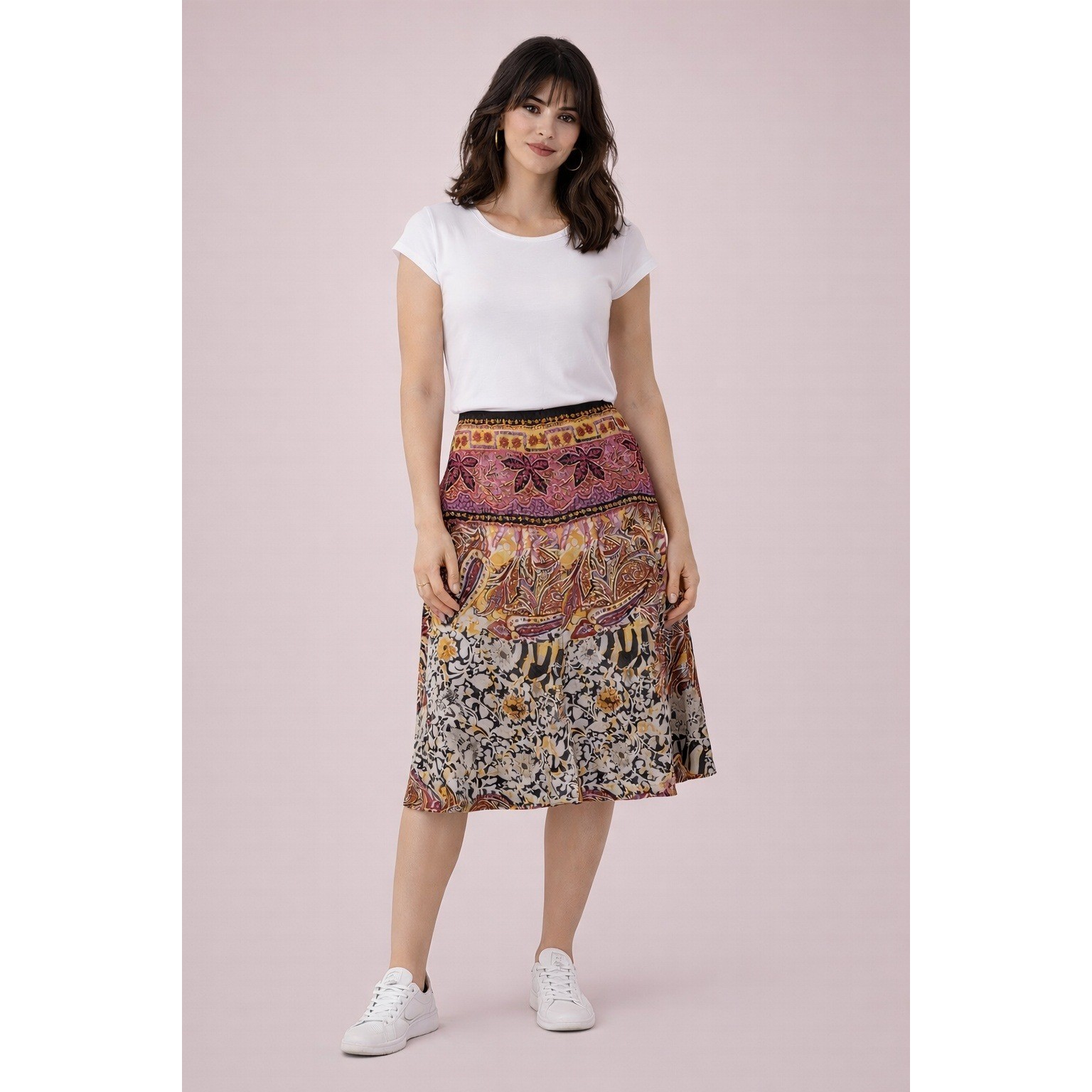 Vintage Nygard Collection 100% Silk Skirt Bohemian Paisley Print Size 6