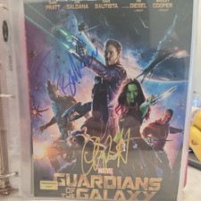 Guardians of the Galaxy Poster signed Chris Pratt, Vin Diesel and Dave Bautisa