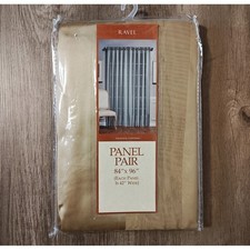 Par de paneles de cortina Ravel 84x96 oro brillo filtro de luz 2 paneles 3765 PNB