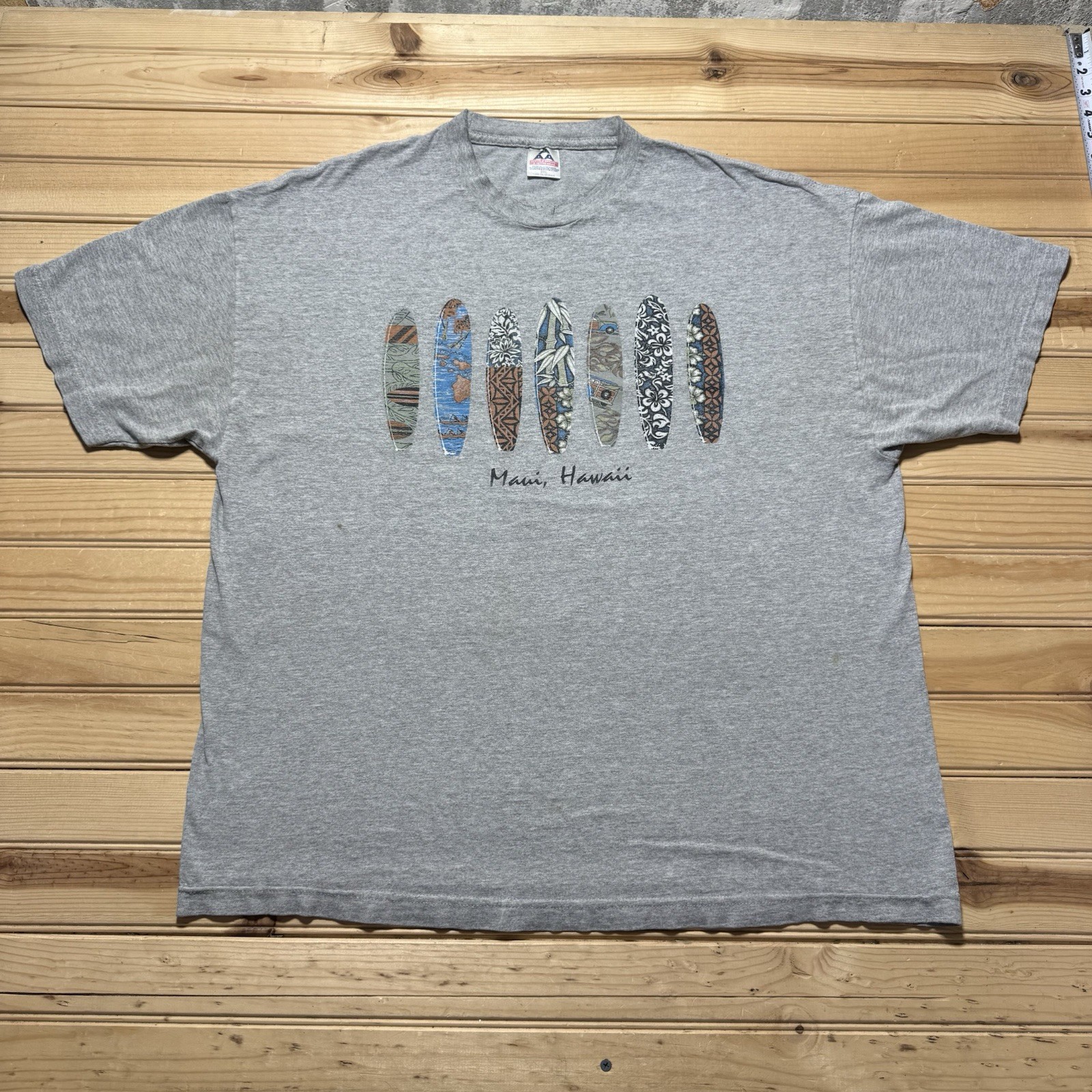 Vintage Maui Hawaii Surfboard Graphic Beach Surfing Shirt 2XL