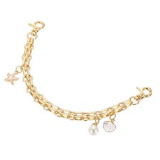 1Pcs 10" Shell Pearl Combination Pendant Handbag Chain Strap, White