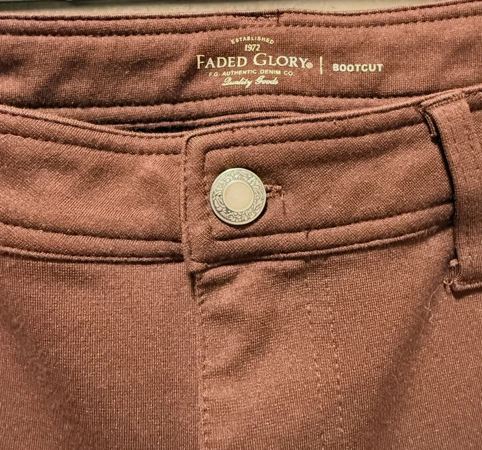 Faded Glory Authentic Super Stretch Brown Bootcut Flare Y2K Pants Size 10 - Image 2 of 4
