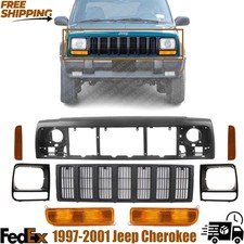New Header Panel Grille Corner Lights Headlight Bezels For 1997-01 Jeep Cherokee