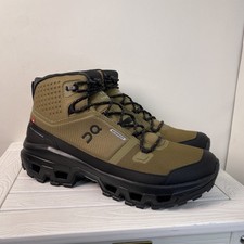 On Cloud Cloudrock Mid Mens 10.5 Brown Recycled Polyester Waterproof Hiking Boot