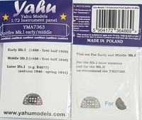 Yahu YMA7363 Spitfire Mk.I Early/Mid 1/72 Instrument Panel