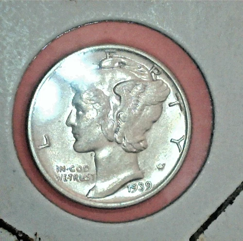 Lot of 5 Mercury Dimes AU / UNC  1939S, 1943D, 1945S, 1945D, 1 945P