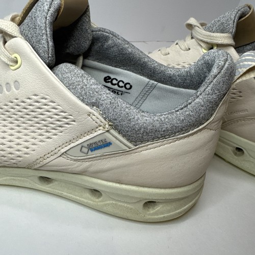 ECCO Golf Shoes Womens Sz 8-8.5 Beige Gore-Tex Cool Pro Athletic Yak Leather - Picture 7 of 11