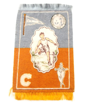 Felt Rug Tobacco 1910 University of Colorado Track Team Premium Vintage