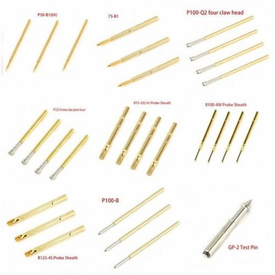 100x Dia 0.68mm-2.36mm Multiple Types Spring Test Probe Pogo Pin Receptacle Tool