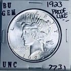 1923 P BU GEM PEACE SILVER DOLLAR UNC MS+++ U.S. MINT RARE COIN 7731