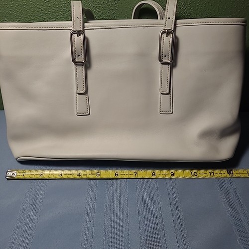 Coach Vintage Legacy Med West Market Zip Tote Bag Satchel White Leather 9813 USA - Picture 10 of 21