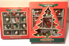 Christopher Radko SHINY BRITE Christmas Tree Ornaments - 12 Small  12 Larger