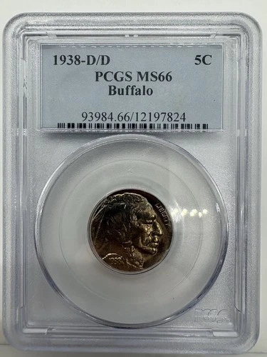 1938 D/D buffalo Nickel PCGS MS66