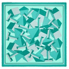 100 New TIFFANY CO Giant T Scarf Tiffany Blue 55" Square Cashmere Silk 260290