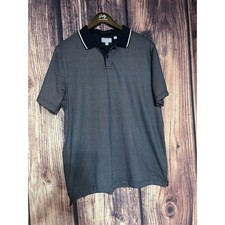 Ted Baker Mens Knit Short Sleeve Polo Shirt Pocket Black Sz XL Preppy Classic