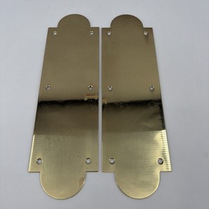 2 Brass Push Plate for Doors 3 1/2" X 12" No Screws Flat No Raised Detail