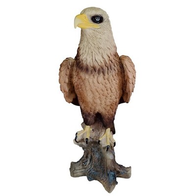 Adler Figur groß 66 cm Gartenfigur Greifvogel Deko Baumstamm Balkon Terrasse