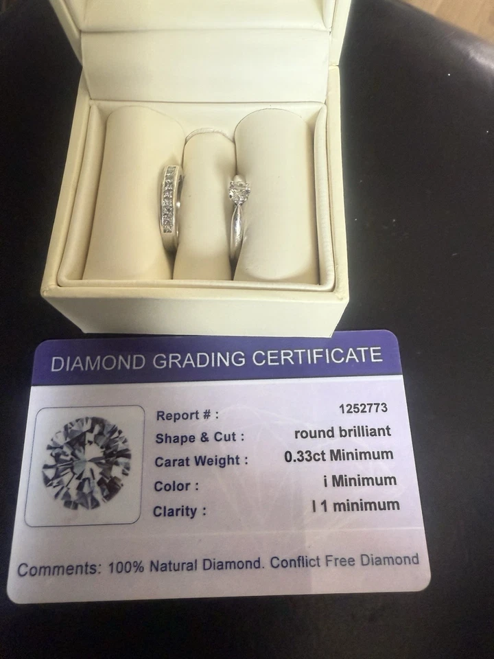 9ct White Gold Engagement & Eternity Ring - Image 2 of 4