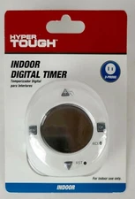 Hyper Tough Indoor Digital Timer 2 Prong White Battery BackUp 2 Programs Per Day