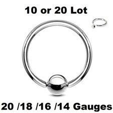 10/20 lot Captive Bead Ring CBR Ear Nose Nipple Lip Piercing Jewelry Wholesale