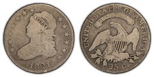Quartier buste coiffé 25c 1821 - Bon/très bon état pièce - Réf. B1208