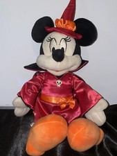 Disney Parks Red Satin Minnie Mouse Witch Plush Soft Toy Stuffed Halloween 15"