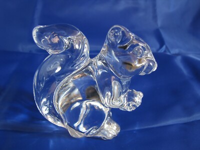 Bohemia 24% Lead Crystal Art Glass Squirrel Figure Paperweight