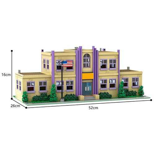 Modubrix Mocs Building Block Springfield Elementary School Sets Bricks Toy Kits - Picture 5 of 19