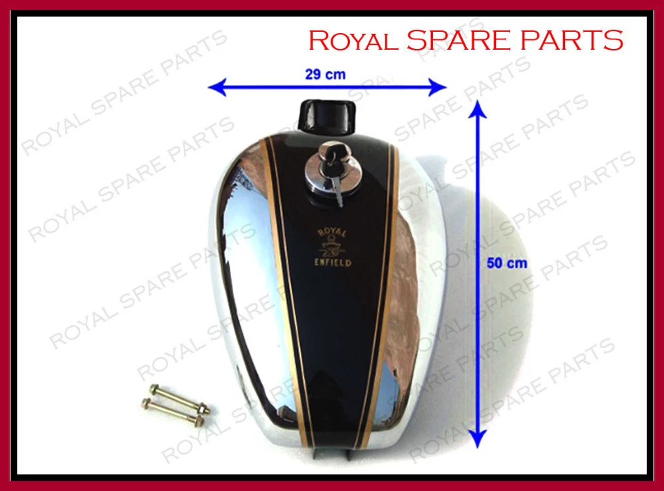 Adapté Pour Royal Enfield Bullet Custom Deluxe Réservoir À Essence Chromé Noir - Photo 4/4