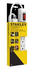 New STANLEY 3FT 6 Outlet Power Strip -  Plug AC Wall On/Off Switch