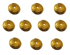 10 pcs Darice Crafts 28mm Star Gold Tone Brass Metal Round Western Indie Concho