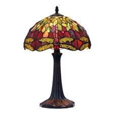 CHLOE Lighting EMPRESS Tiffany-style Dark Bronze 1 Light Table Lamp 12" Shade