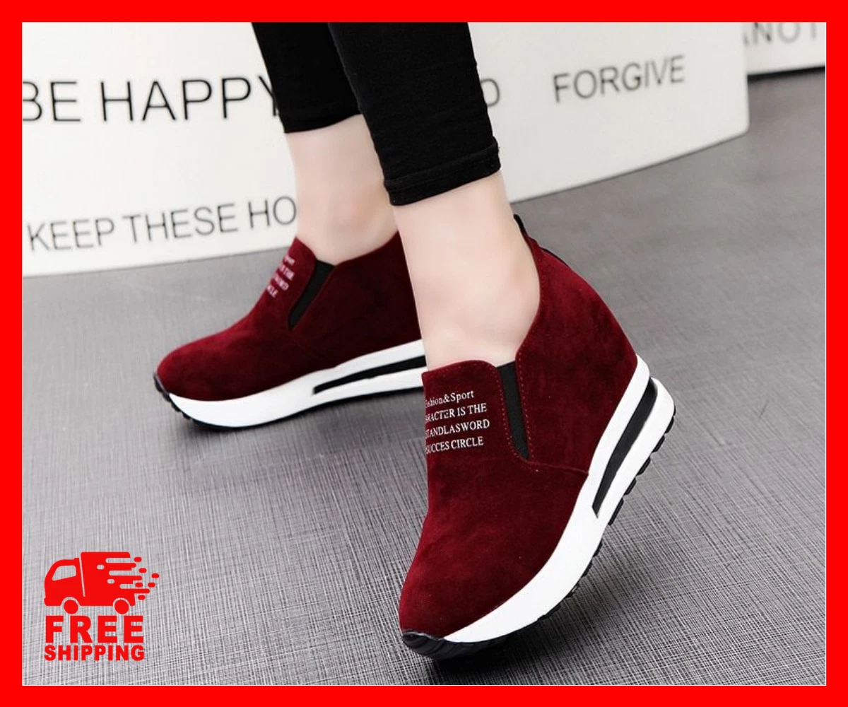 Zapatos de Mujer Casuales Calzado Muchachas Zapatillas Rojo Comodo | eBay