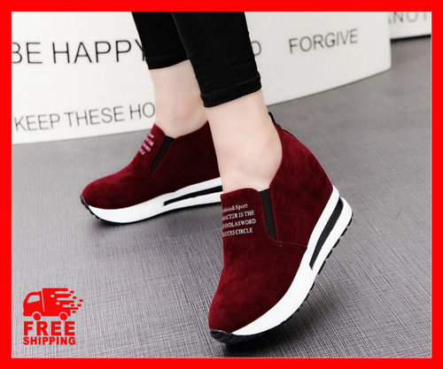 Zapatos de Mujer Casuales Calzado de Muchachas Zapatillas Rojo Negro Comodo  Moda | eBay