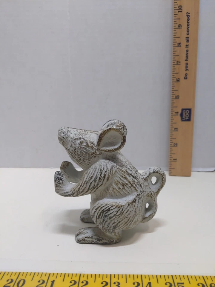 Винтажный чугунный дверной ограничитель мыши деревенский декор фермерского дома фигурка из тяжелого металла - Изображение 4 из 4