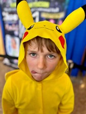 Pokemon Pikachu Hooded Jumpsuit Classic Childs M 8 Halloween Costume