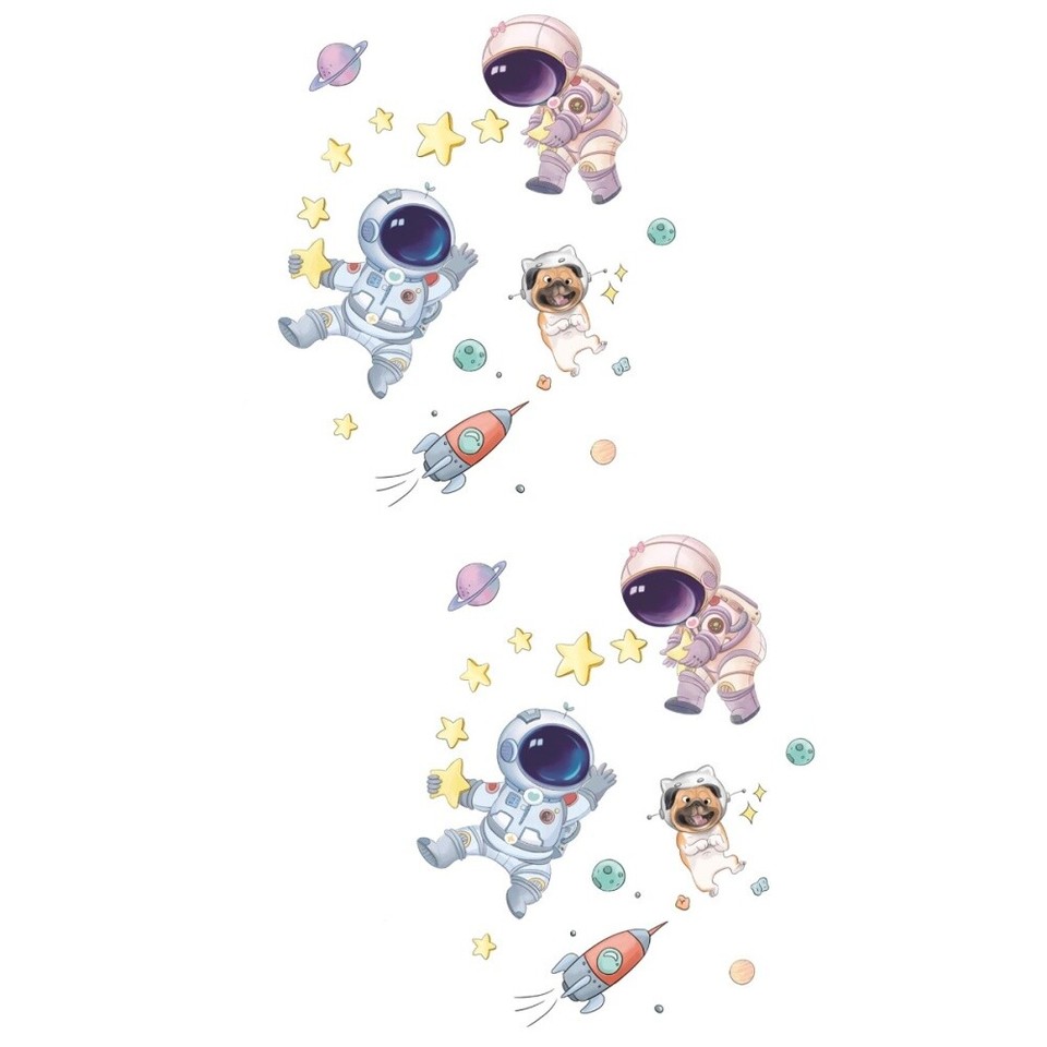 2 Sets System Wall Decals Astronaut Sticker Stickers Durable Child eBay