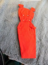 vintage barbie doll clothes red sheath dress read below