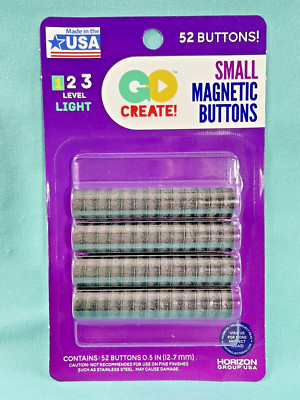 Go Create 52 SMALL MAGNETIC BUTTONS Craft Art Project Home School Organize Tools