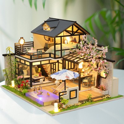 Puppenhaus mit Möbelset Puppenhaus Kreatives DIY Hauszimmer für Mädchen