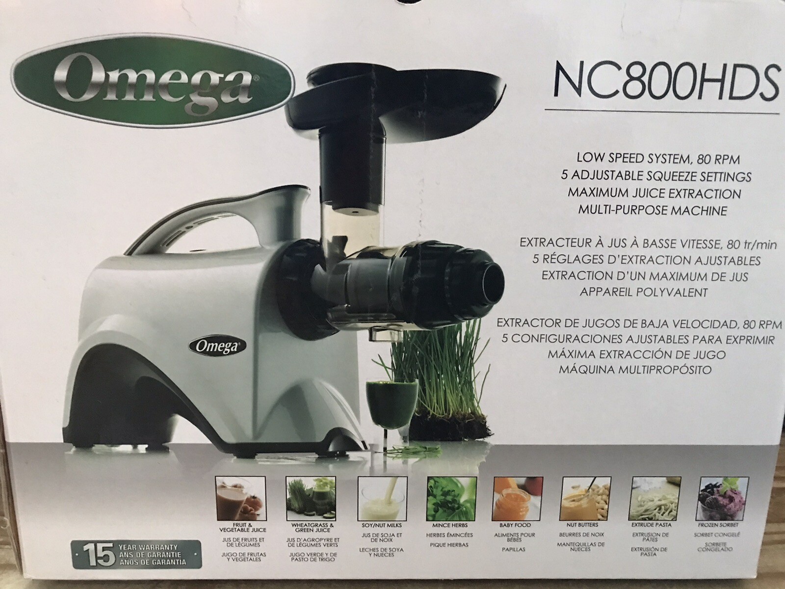 Omega Nutrition System Juice Extractor Silver (NC800HDS) 737416090034
