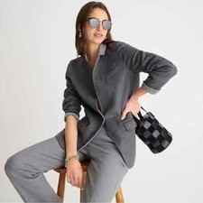 NWT J.Crew Leighton blazer-jacket in double-faced wool, grey, size 8