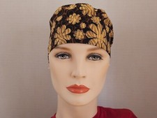 Scrub Hat/Skull Cap DB - Brown Animal Striped Floral