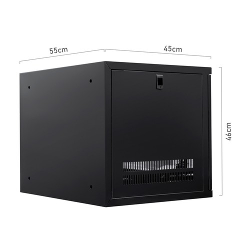 9U 19Inch Wall Mount Network Cabinet IT Network Rack Glass Lockable Door - Picture 4 of 7